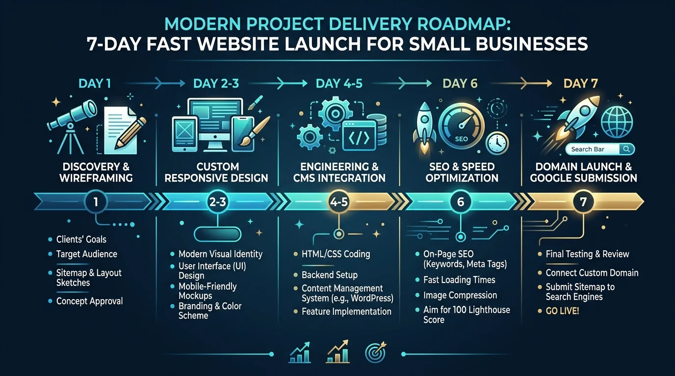 Modern Project Delivery Roadmap - 7-Day Fast Website Launch