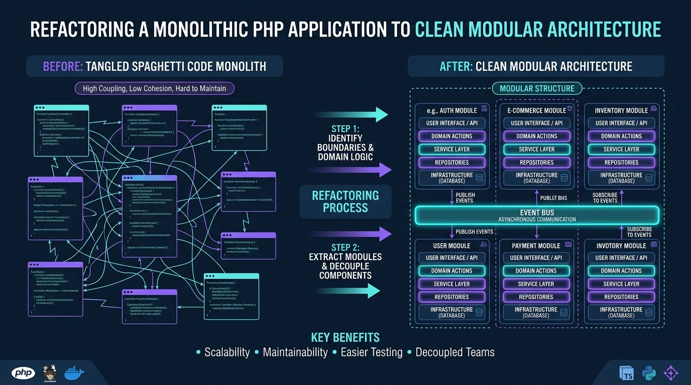 Refactoring a Monolithic PHP Application to Clean Modular Architecture