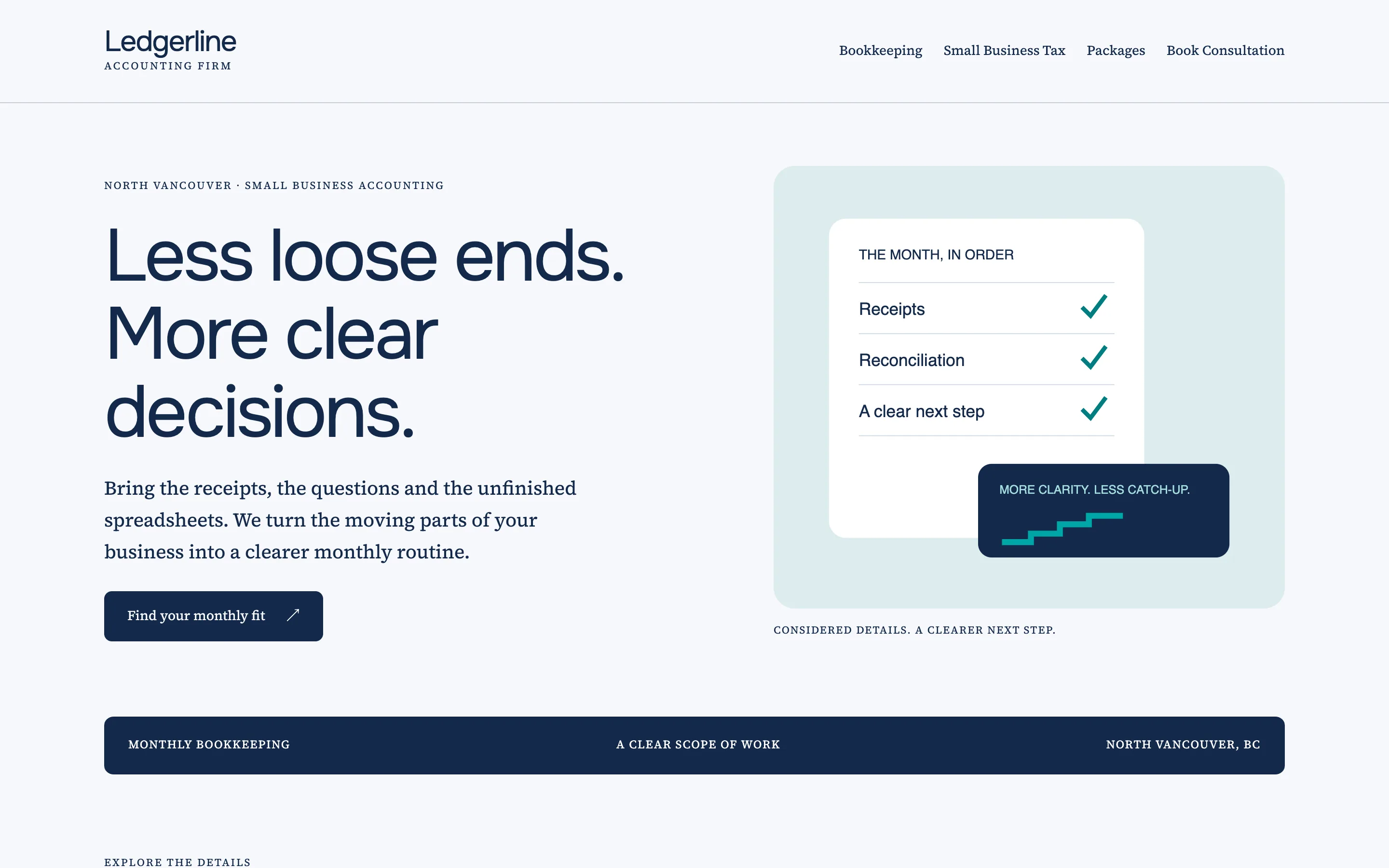 Accounting firm demo website on a desktop browser