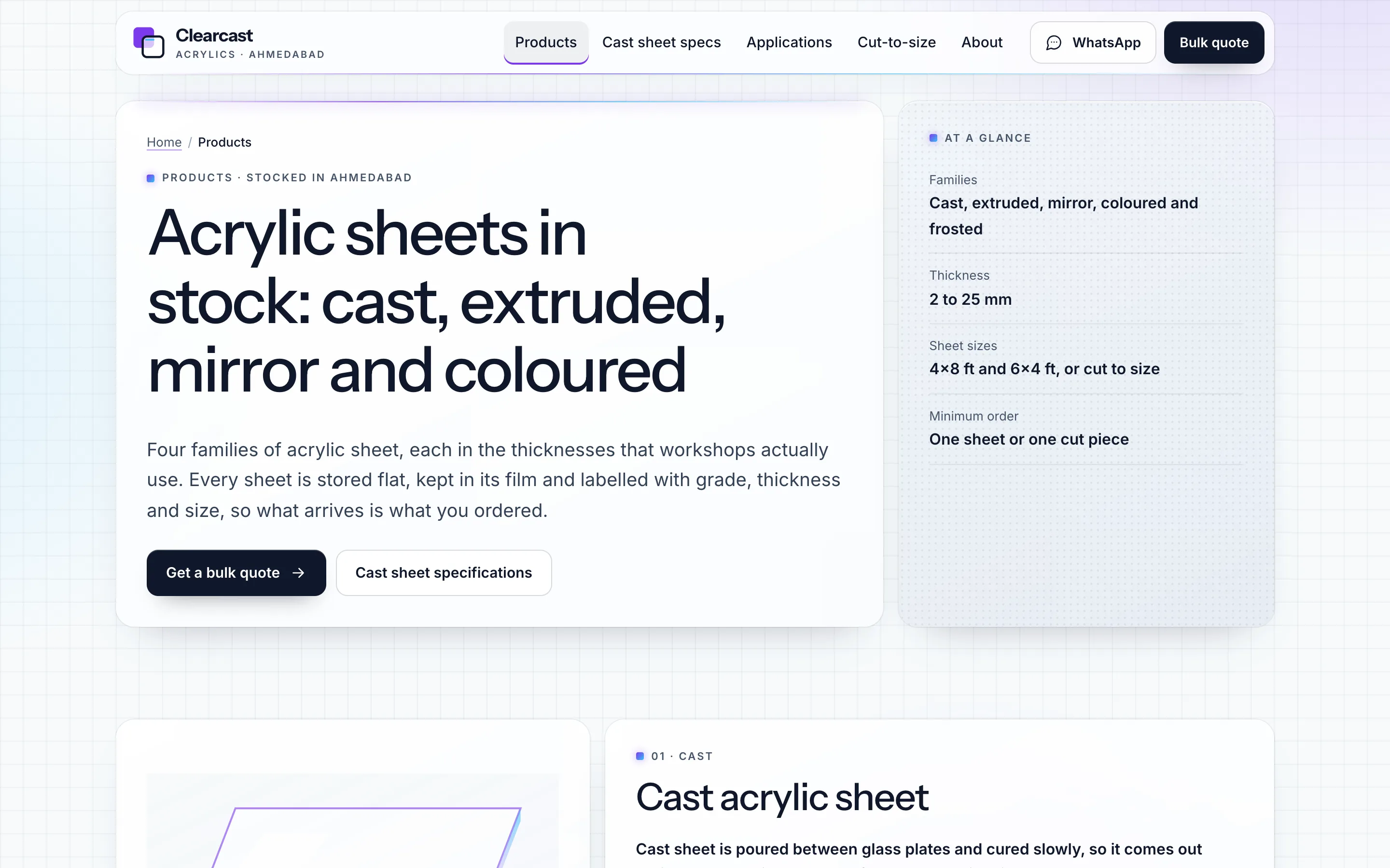 Acrylic sheet manufacturers demo — Products