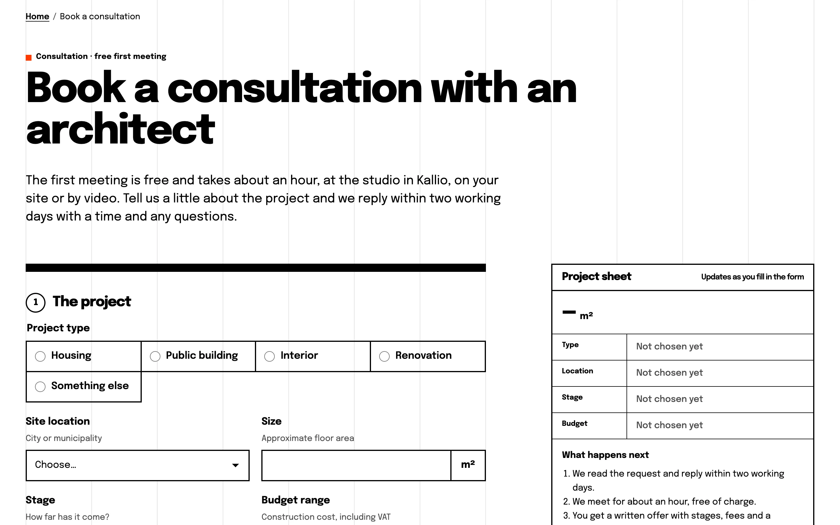 Architects demo — Consultation request