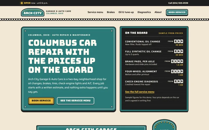 Auto repair garages demo website by Smit Desai