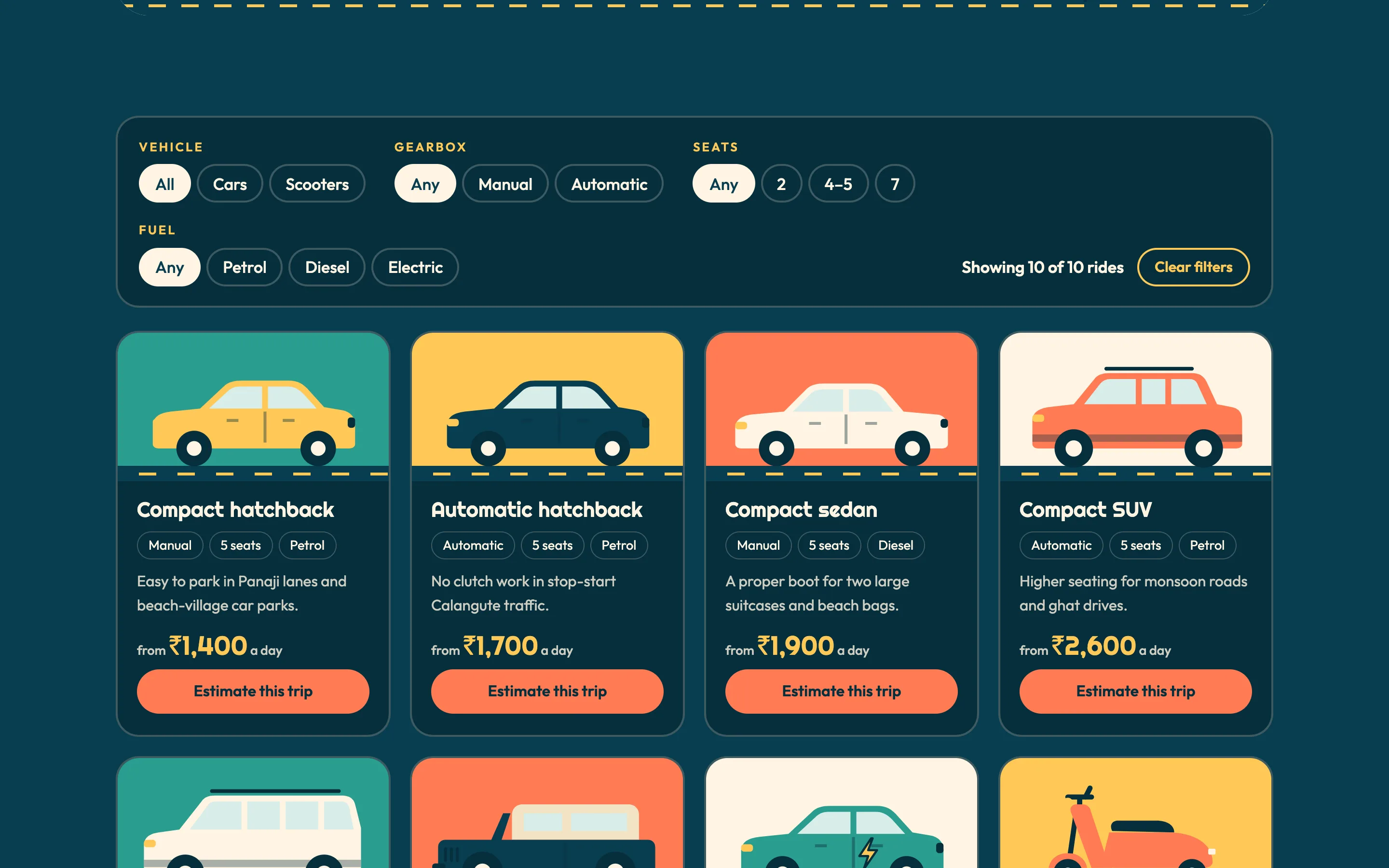 Car and scooter rentals demo — Fleet