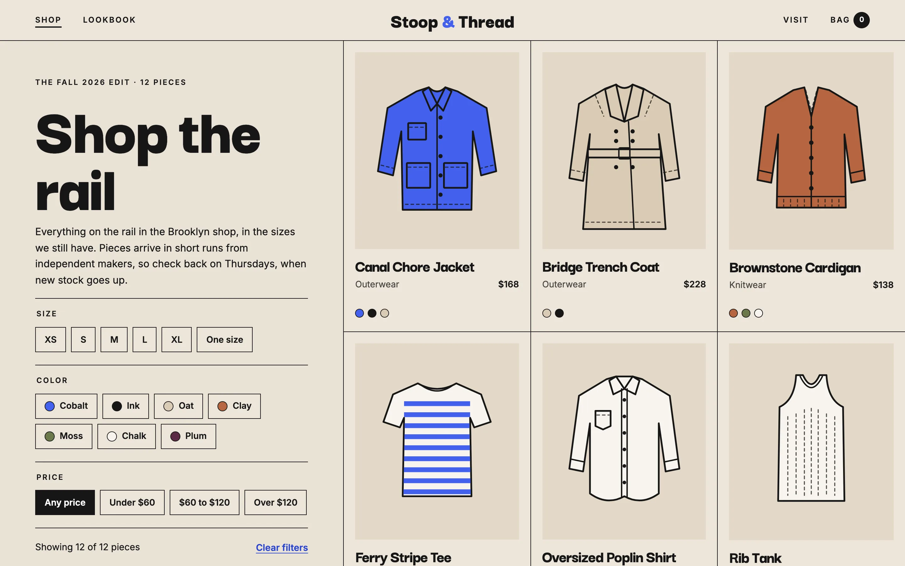 Clothing boutiques demo — Shop with filters