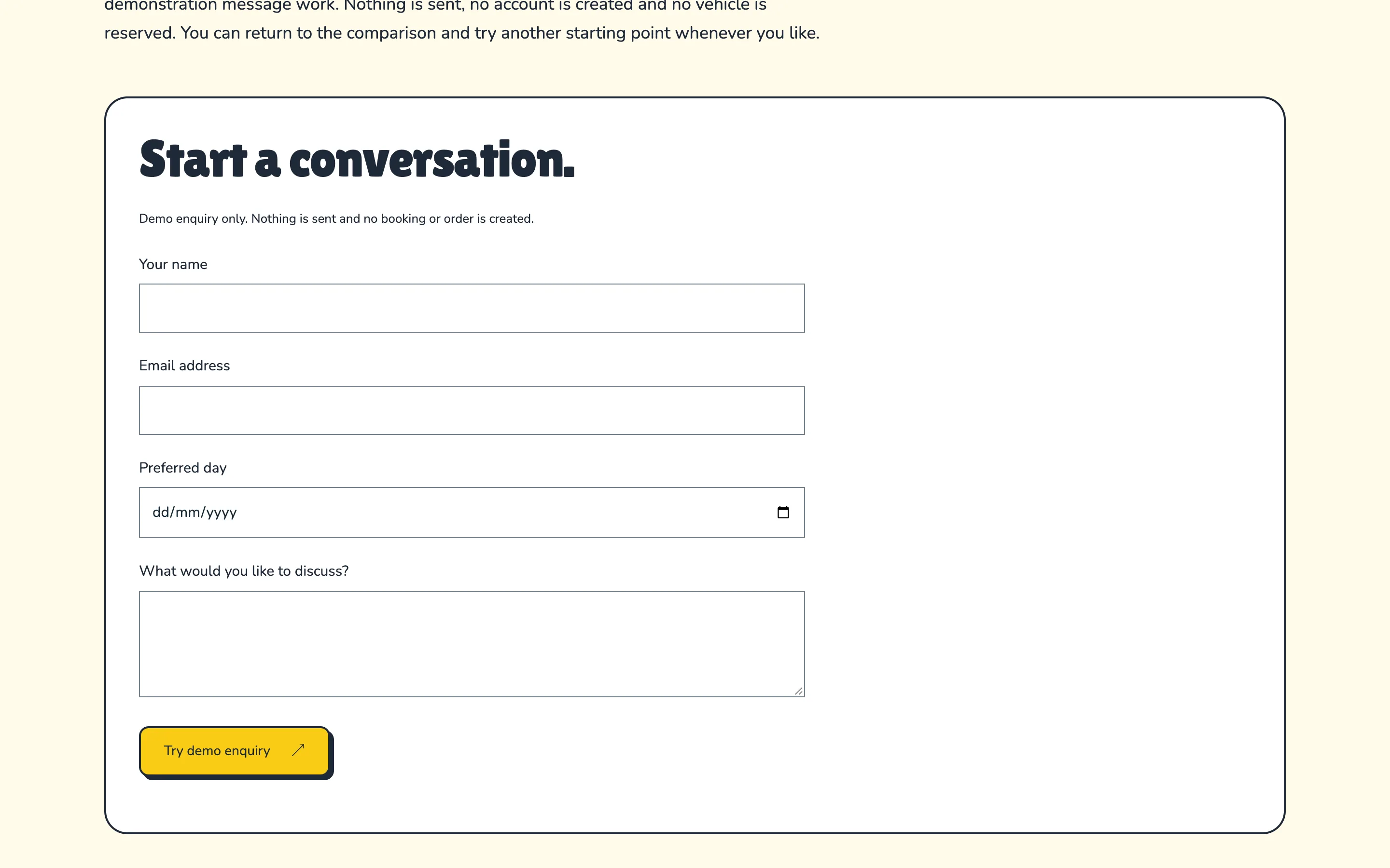 Driving school demo — A clear next conversation
