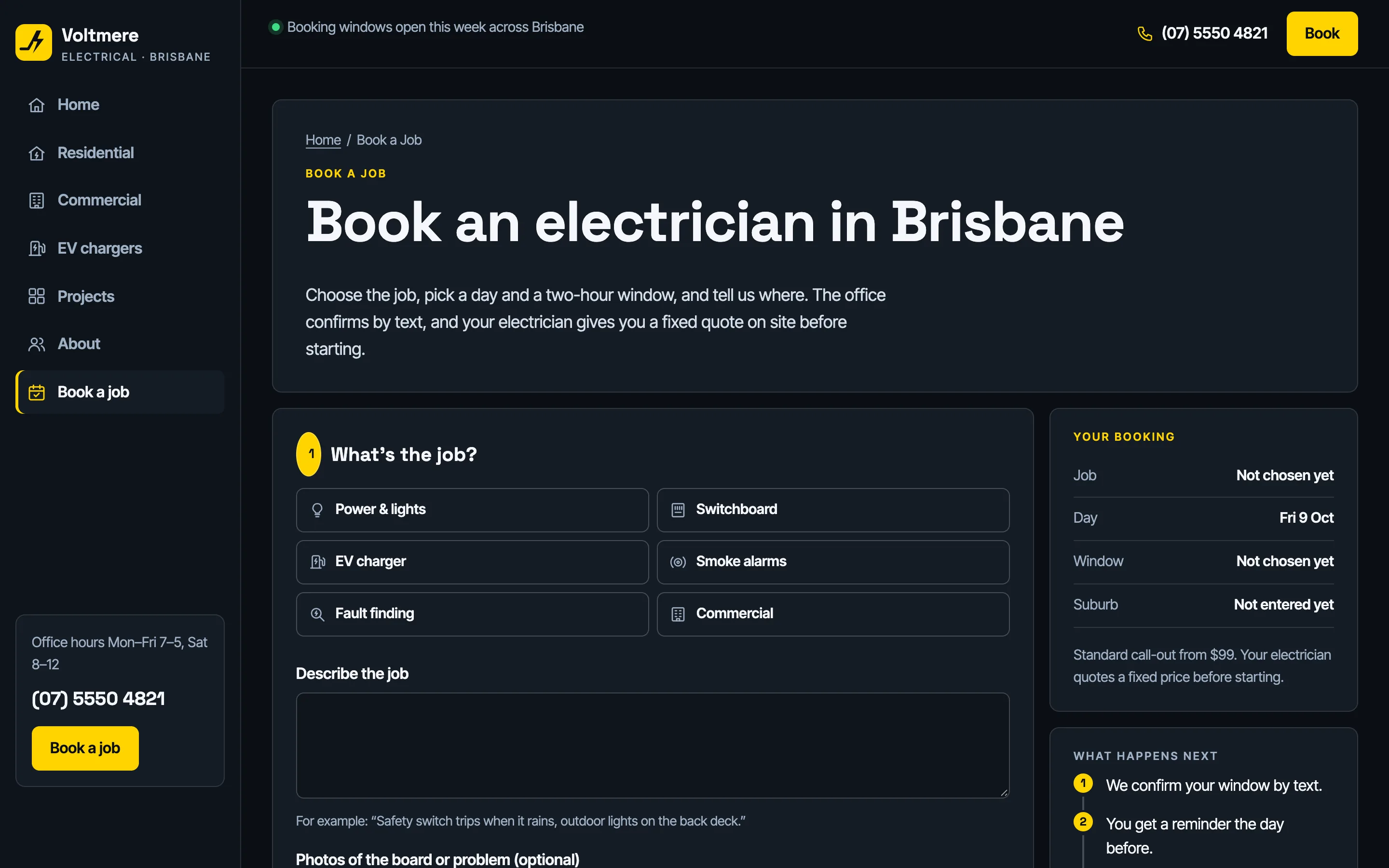Electricians demo — Book a job