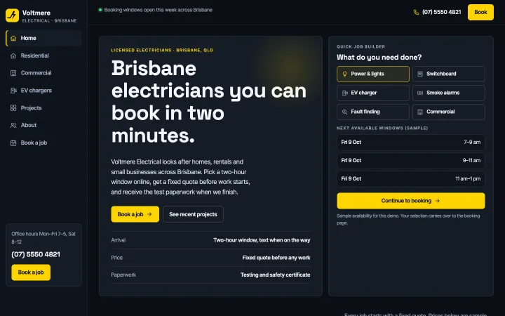Electricians demo website by Smit Desai