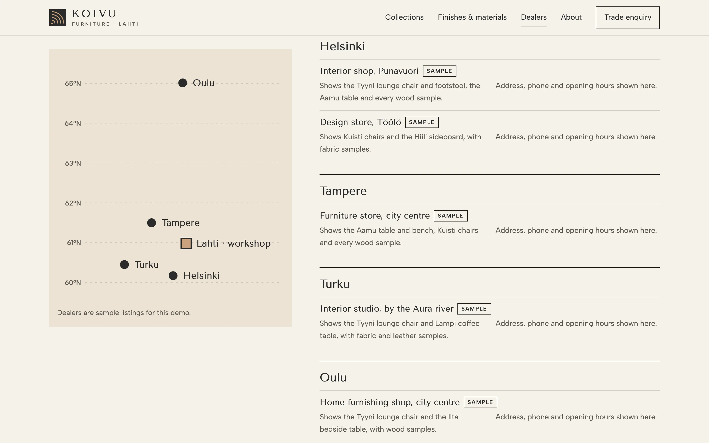 Furniture makers demo — Dealers