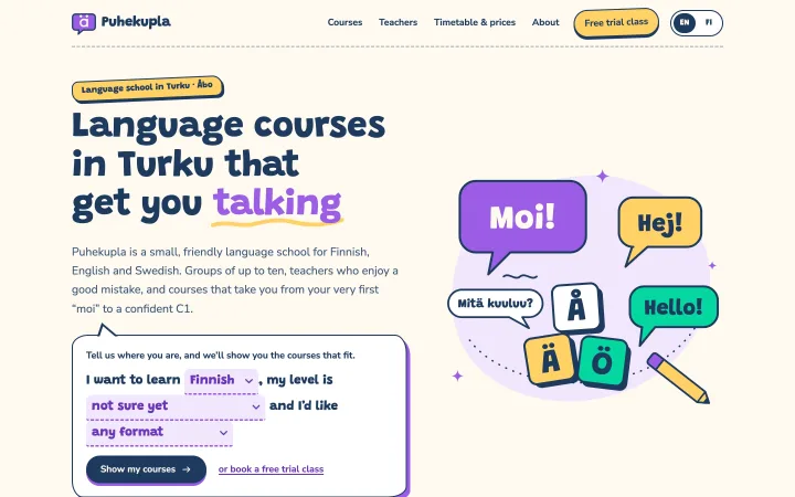 Language schools and tutors demo website by Smit Desai