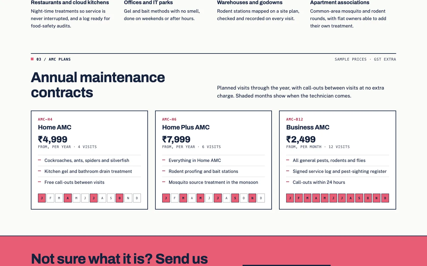 Pest control companies demo — Maintenance plans