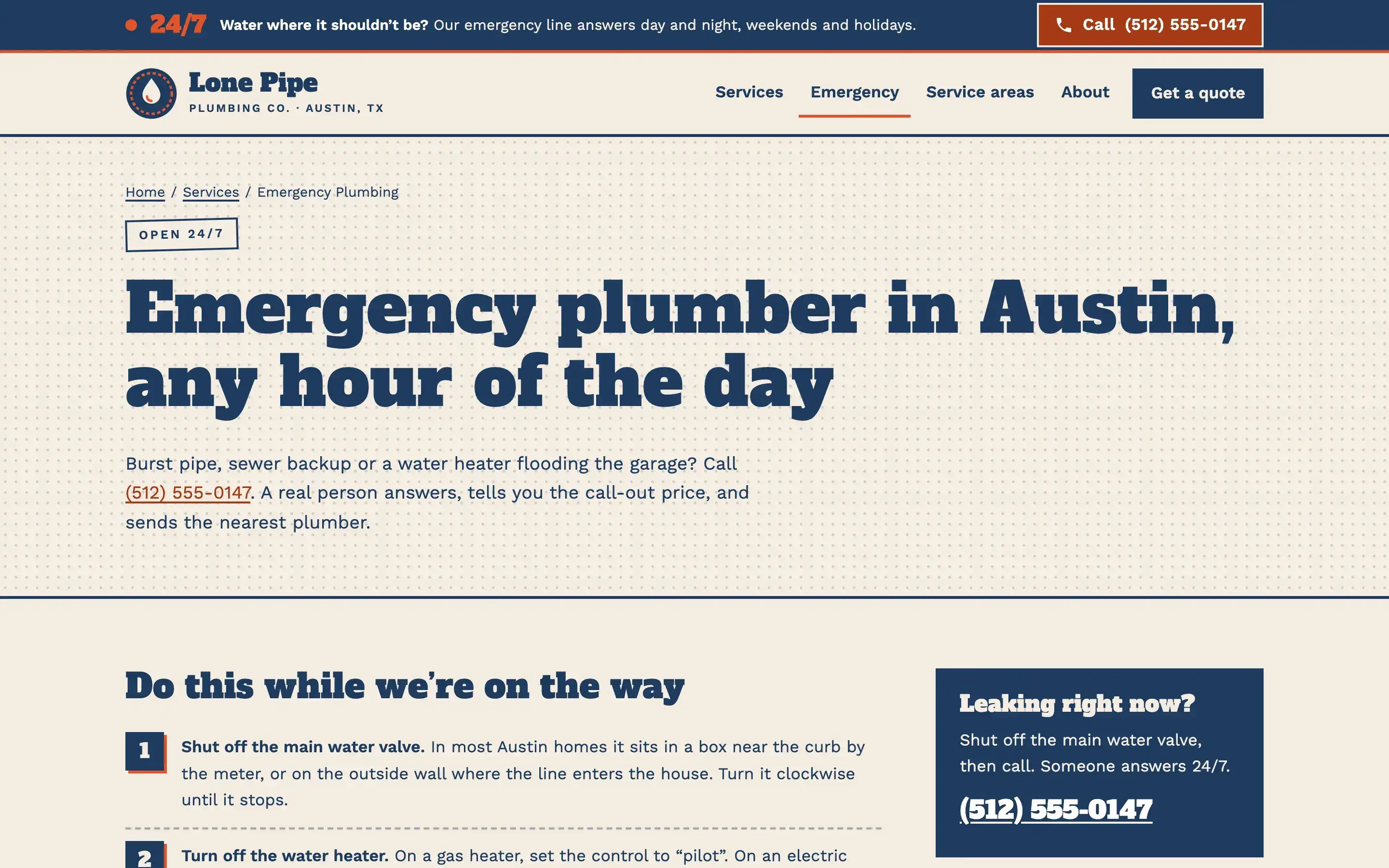 Plumbing companies demo — Emergency plumbing