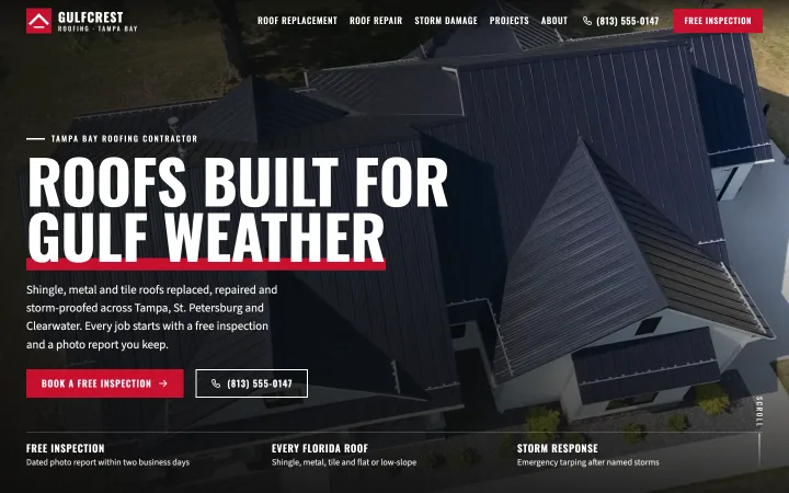 Roofing contractors demo website by Smit Desai
