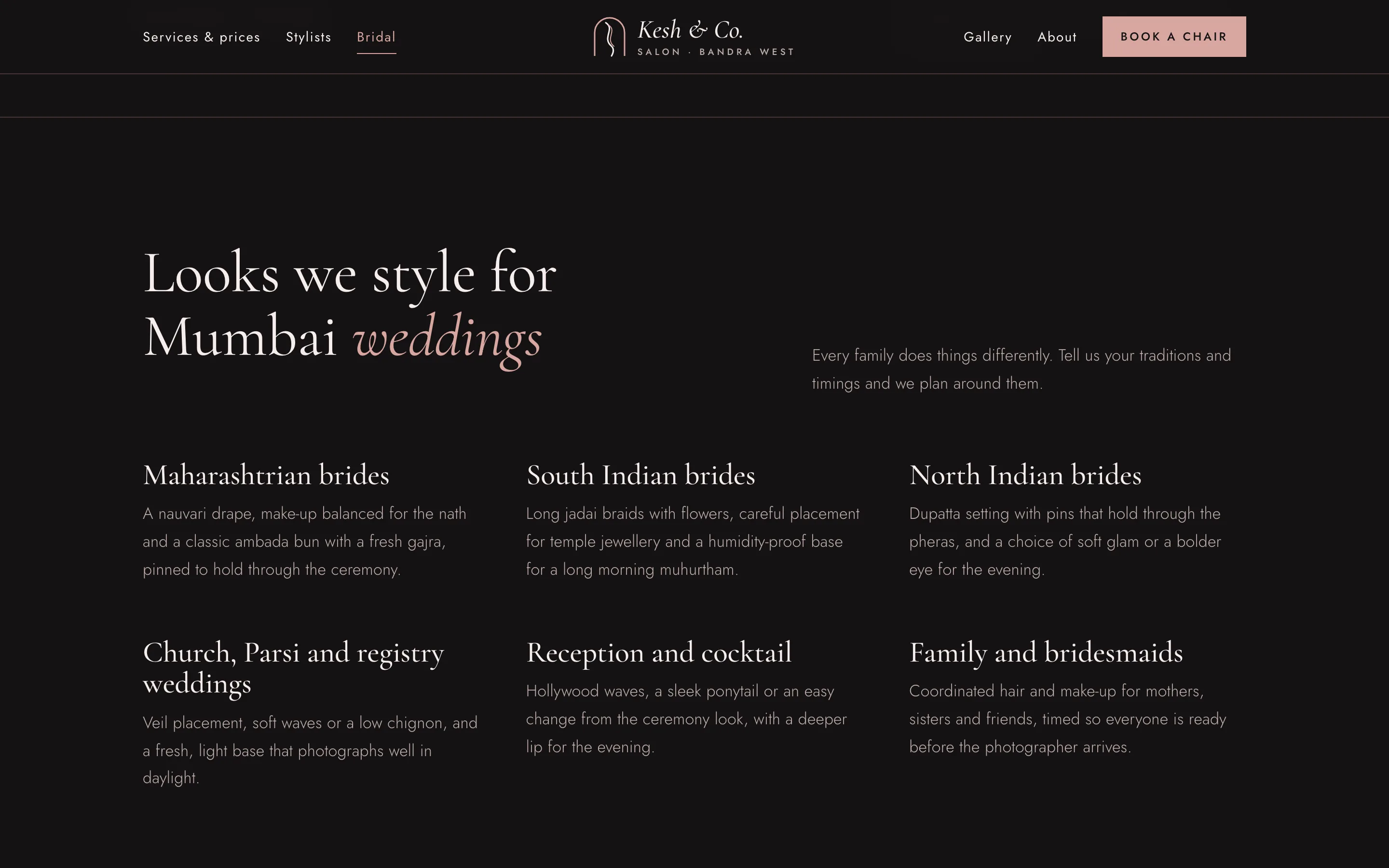 Hair and beauty salons demo — Bridal