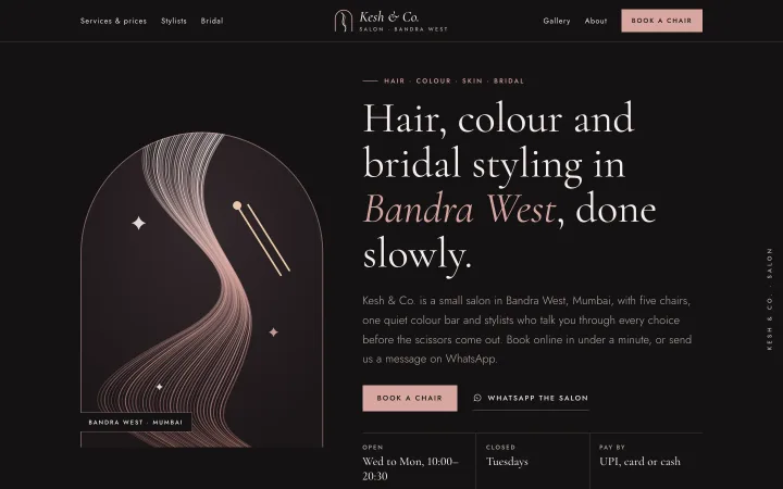 Hair and beauty salons demo website by Smit Desai