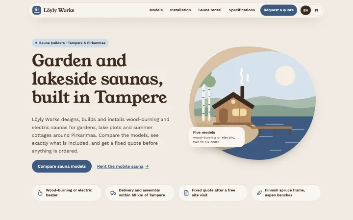 Sauna builders and rental companies demo website by Smit Desai