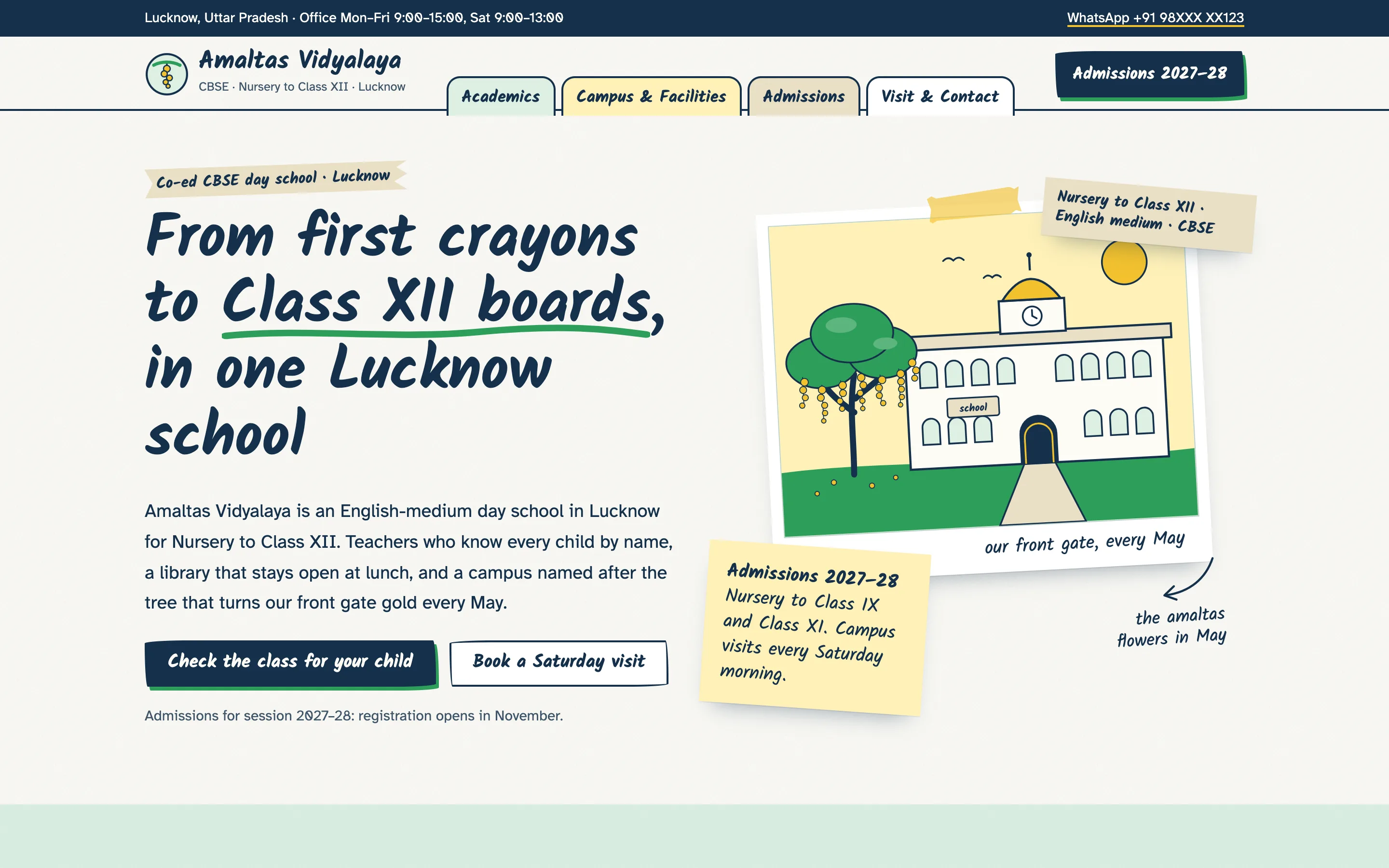 Schools demo website on a desktop browser