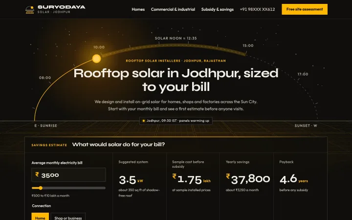 Solar installation companies demo website by Smit Desai