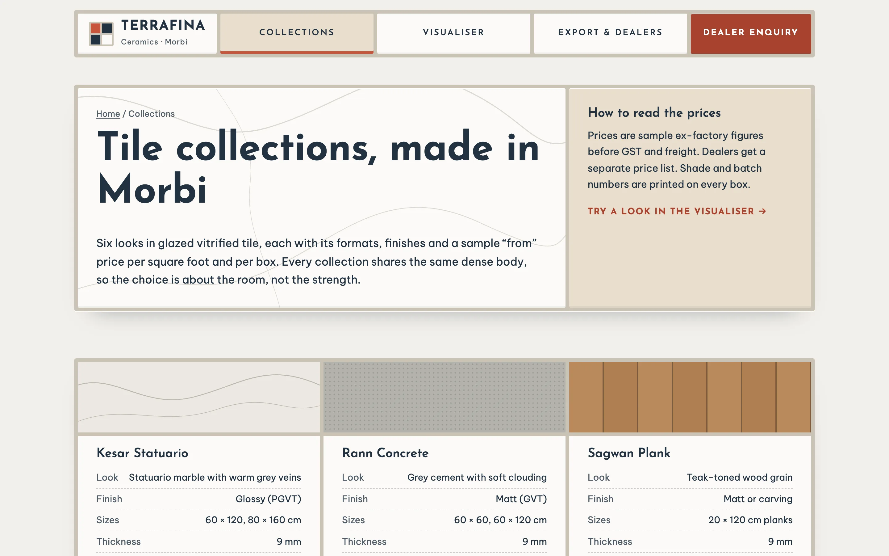 Tile manufacturers demo — Collections