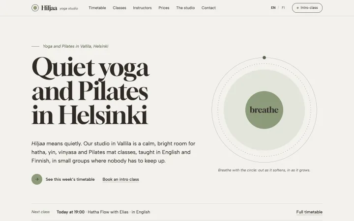 Yoga and Pilates studios demo website by Smit Desai